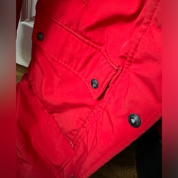 Calvin Klein Performance red duck down jacket with removable faux fur hood (XS) - Picture 5 of 7